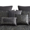 Pixie 9 Piece Polyester Queen Comforter Set, Damask Pattern, Charcoal Gray