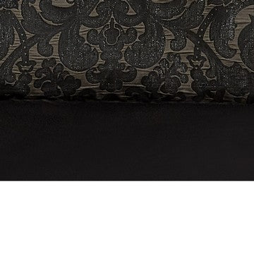 Pixie 9 Piece Polyester Queen Comforter Set, Damask Pattern, Charcoal Gray