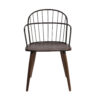 Metal Frame Side Chair with Open Backrest, Black and Brown