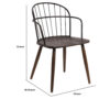 Metal Frame Side Chair with Open Backrest, Black and Brown