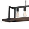 60 X 4 Watt Wood and Metal Chandelier with 6 Foot Chain, Brown and Black