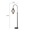 Tubular Metal Downbridge Floor Lamp with Wooden Accents, Black