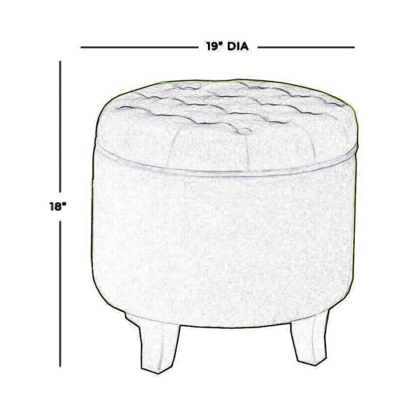 Button Tufted Velvet Upholstered Wooden Ottoman with Hidden Storage, Green and Brown