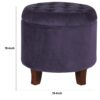 Button Tufted Velvet Upholstered Wooden Ottoman with Hidden Storage, Purple and Brown