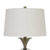 46 Inch Metal And Glass Globe Table Lamp, Dimmer, Brass Finish