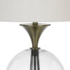 46 Inch Metal And Glass Globe Table Lamp, Dimmer, Brass Finish