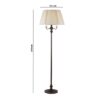 150 Watt 6 Way Metal Floor Lamp with Fabric Tapered Shade, Bronze