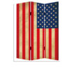 Alfie 71 Inch Folding Screen Room Divider, USA Stars and Stripes Design