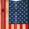 Alfie 71 Inch Folding Screen Room Divider, USA Stars and Stripes Design