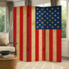 Alfie 71 Inch Folding Screen Room Divider, USA Stars and Stripes Design