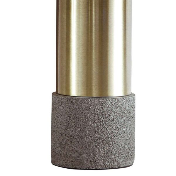 Faux Concrete and Metal Base Table Lamp, Set of 2, Brass and Gray