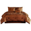 Jay 7 Piece Queen Comforter Set, Polyester Velvet, Deluxe Texture Copper