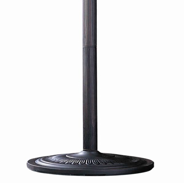 3 Way Metal Body Torchiere Lamp with Conical Mica Shade, Bronze