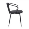 19 Inch Modern Fabric Dining Chair with Curved Back, Black