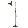 47 Inch Adjustable Metal Floor Lamp and Tapered Shade, Black