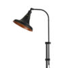 47 Inch Adjustable Metal Floor Lamp and Tapered Shade, Black