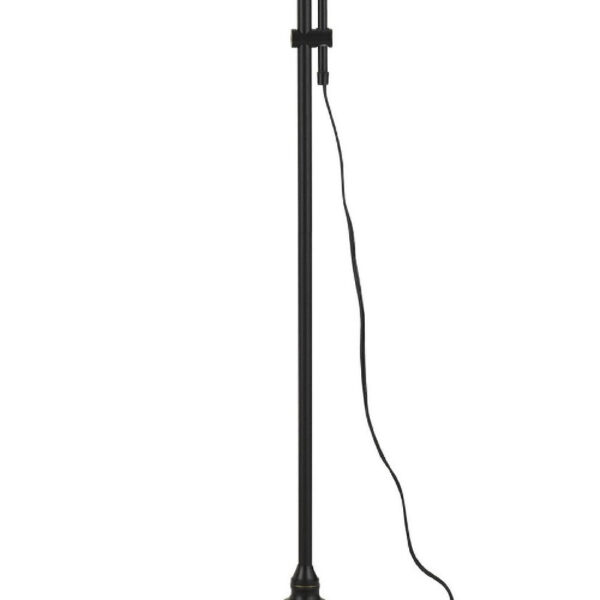47 Inch Adjustable Metal Floor Lamp and Tapered Shade, Black