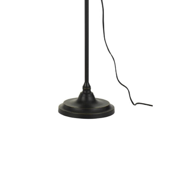 47 Inch Adjustable Metal Floor Lamp and Tapered Shade, Black