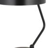 Metal Lined Fabric Shade Desk Lamp with Wooden Base, Beige and Black