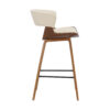 27 Inches Saddle Seat Leatherette Counter Stool, Cream and Brown