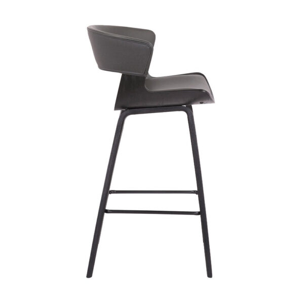 27 Inches Saddle Seat Leatherette Counter Stool, Gray