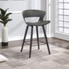 27 Inches Saddle Seat Leatherette Counter Stool, Gray