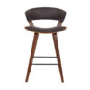 27 Inches Saddle Seat Leatherette Counter Stool, Brown