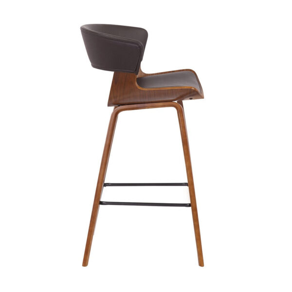 27 Inches Saddle Seat Leatherette Counter Stool, Brown
