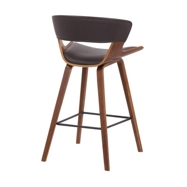 27 Inches Saddle Seat Leatherette Counter Stool, Brown