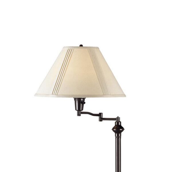 150 Watt Metal Floor Lamp with Swing Arm and Fabric Conical Shade, Black