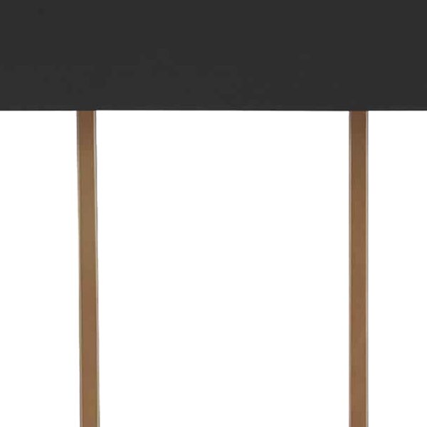 U Shaped Metal Body Table Lamp with Marble Base, Gold and Black