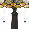 120 Watt Tiffany Table Lamp with Engraved Base, Multicolor