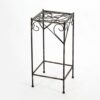 Scrolled Metal Frame Plant Stand with Square Top, Large, Black