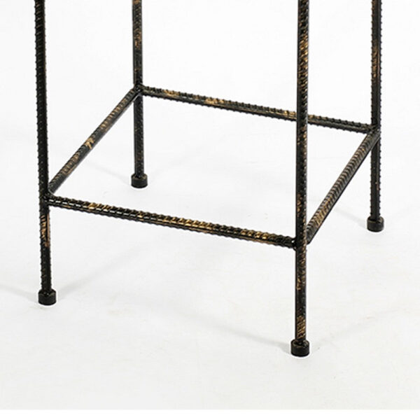 Scrolled Metal Frame Plant Stand with Square Top, Large, Black