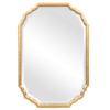 32 Inches Curved Design Wooden Vanity Mirror, Gold