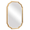 32 Inches Curved Design Wooden Vanity Mirror, Gold
