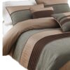 7 Piece King Polyester Comforter Set with Pleats and Texture, Gray and Brown
