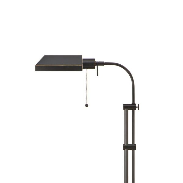 Metal Rectangular Floor Lamp with Adjustable Pole, Dark Bronze