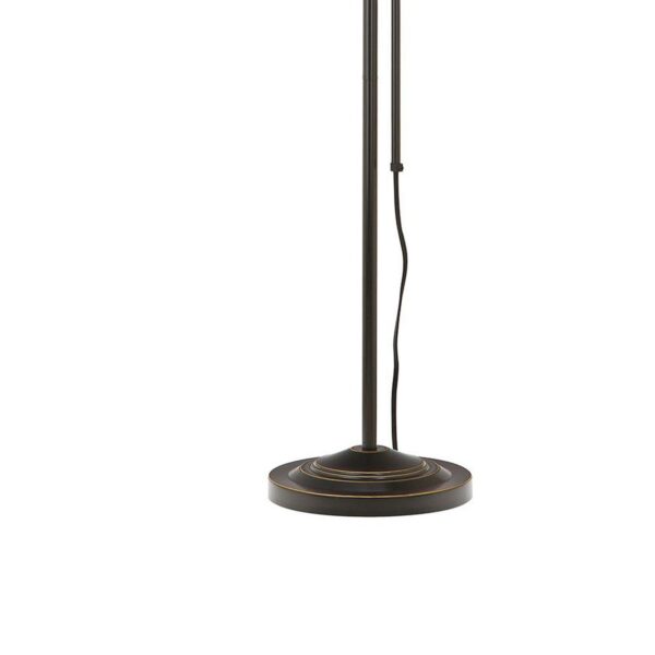 Metal Rectangular Floor Lamp with Adjustable Pole, Dark Bronze