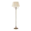 150 Watt 6 Way Metal Floor Lamp with Fabric Tapered Shade, Gold