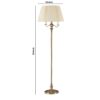 150 Watt 6 Way Metal Floor Lamp with Fabric Tapered Shade, Gold