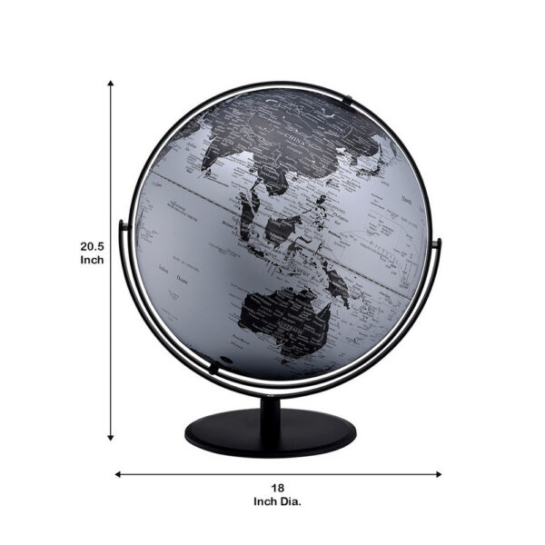 Globe Accent Decor with Inbuilt LED, Black and Gray