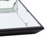 24 Inch Square Decorative Tray with Mirrored Surface, Modern Style, Black