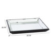 24 Inch Square Decorative Tray with Mirrored Surface, Modern Style, Black