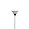 70 Inch Metal 3 Way Torchiere Floor Lamp, Frosted Glass, Black and White