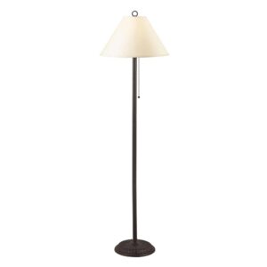 Metal Floor Lamp with Pull Chain Switch and Paper Shade, Off White and Black