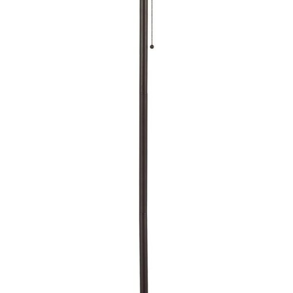 Metal Floor Lamp with Pull Chain Switch and Paper Shade, Off White and Black