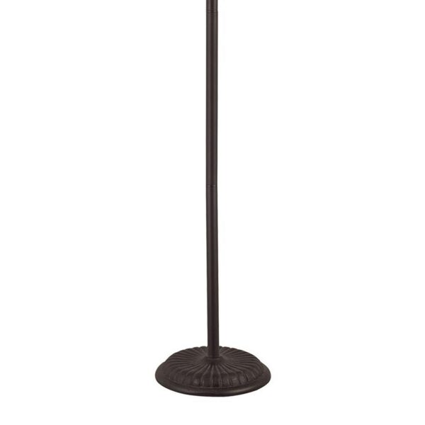 Metal Floor Lamp with Pull Chain Switch and Paper Shade, Off White and Black