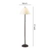 Metal Floor Lamp with Pull Chain Switch and Paper Shade, Off White and Black