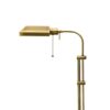 Metal Rectangular Floor Lamp with Adjustable Pole, Gold